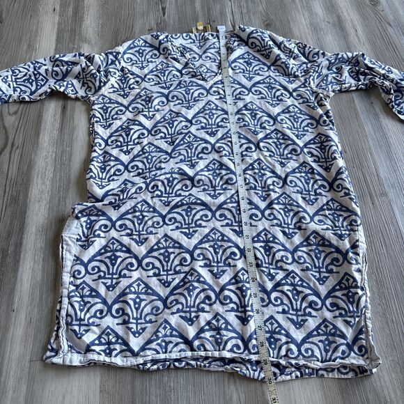 Roberta Roller Rabbit Kurta Top Blue And White Size Small - Picture 7 of 10